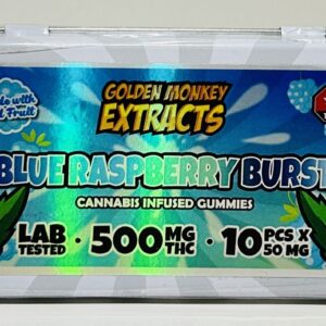 Golden Monkey 500mg Edibles - Blue Raspberry Burst